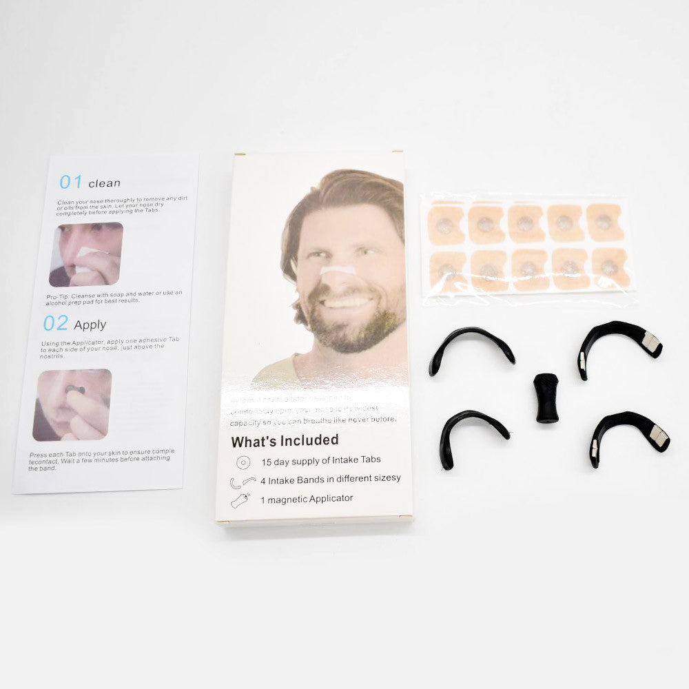 Магнітний розширювач для носа, 30 штук, Чорний / Магнітні смужки для покращення дихання / Антихрап для носа