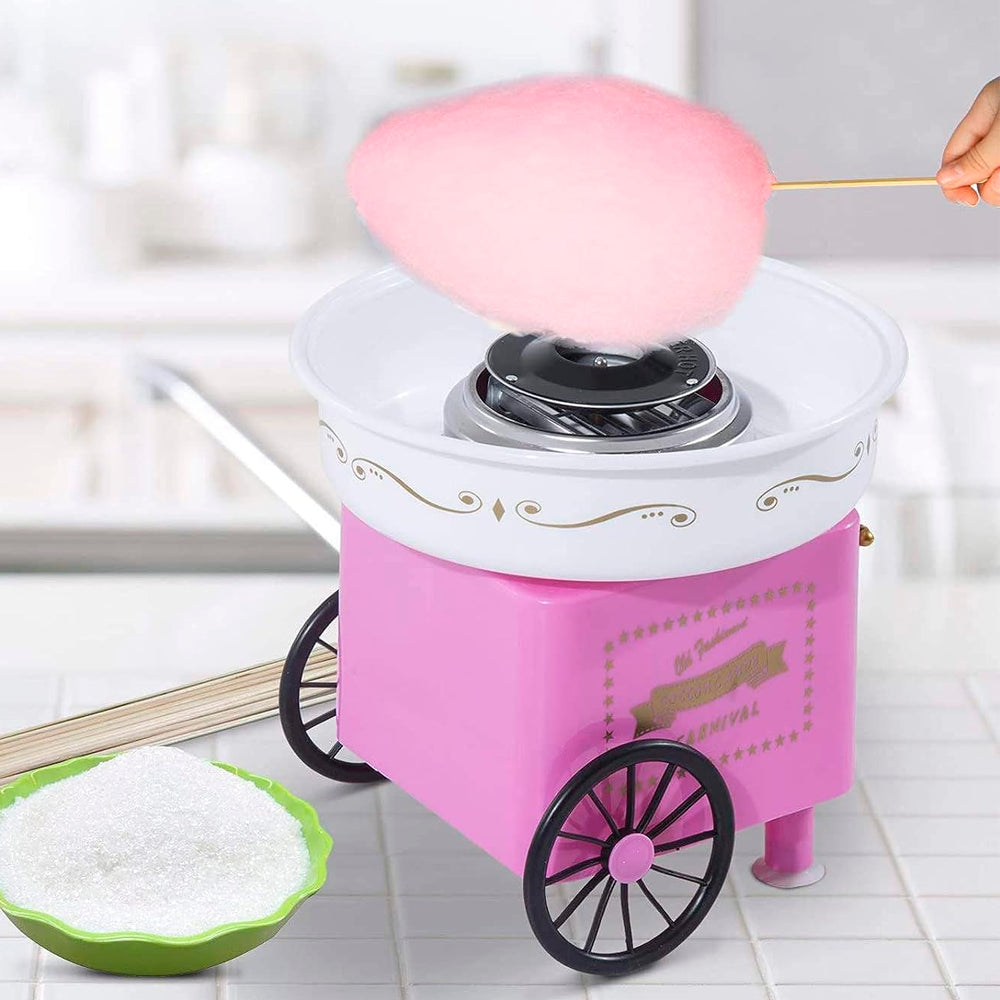 Апарат для солодкої вати в домашніх умовах NJ-228, Рожевий / Пристрій для приготування солодкої вати
