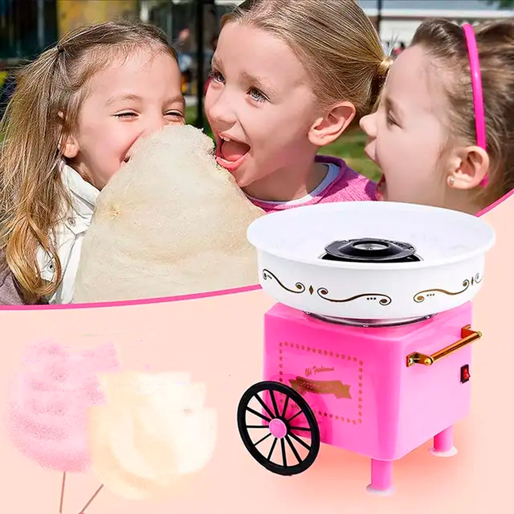 Апарат для солодкої вати в домашніх умовах NJ-228, Рожевий / Пристрій для приготування солодкої вати
