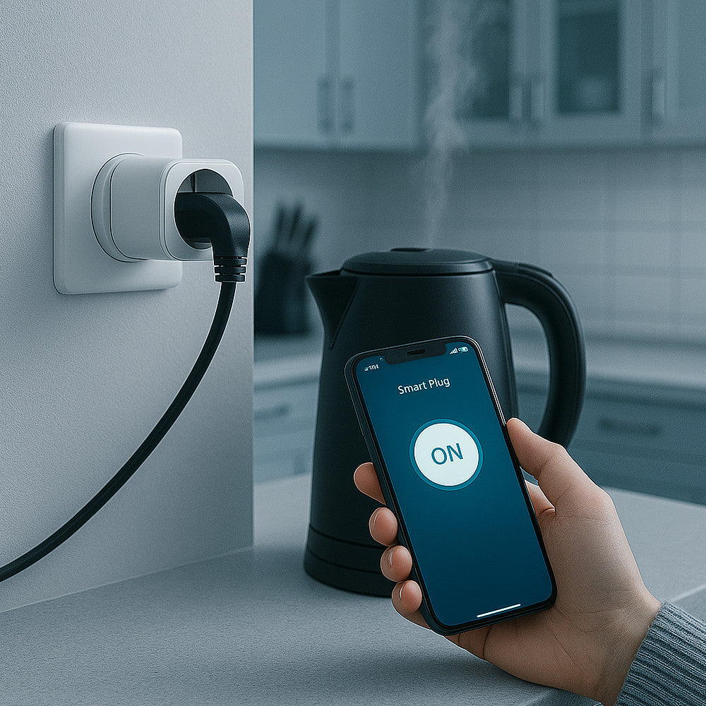 Розумна WiFi розетка 20А з лічильником електроенергії Tuya Smart 4400Вт, Біла / Розетка з підключенням до телефону