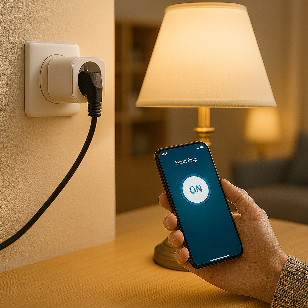 Розумна WiFi розетка 20А з лічильником електроенергії Tuya Smart 4400Вт, Біла / Розетка з підключенням до телефону