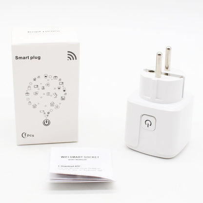 Розумна WiFi розетка 20А з лічильником електроенергії Tuya Smart 4400Вт, Біла / Розетка з підключенням до телефону