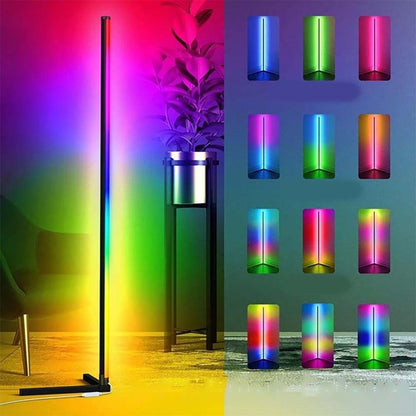 Лампа RGB для підсвічування фону 18Вт, 135см / Кутовий LED торшер / Підлогова лампа / Світильник підлоговий