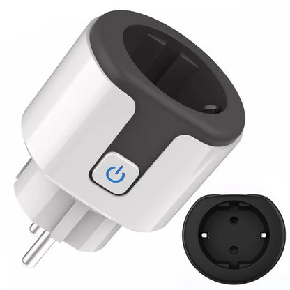 Розумна WiFi розетка 20А з лічильником електроенергії Tuya Smart 4400Вт, Біло-сіра / Розетка з підключенням до телефону