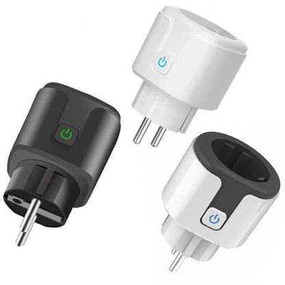 Розумна WiFi розетка 20А з лічильником електроенергії Tuya Smart 4400Вт, Біло-сіра / Розетка з підключенням до телефону