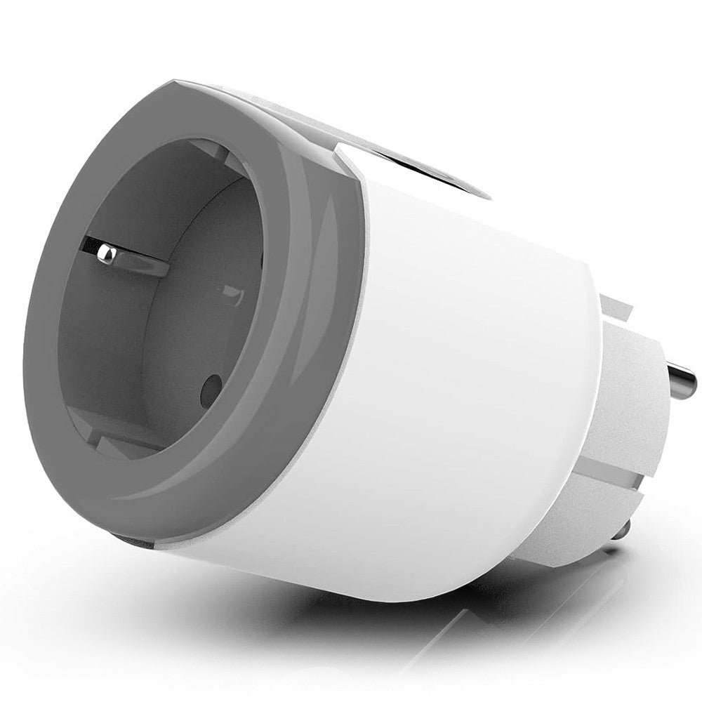 Розумна WiFi розетка 20А з лічильником електроенергії Tuya Smart 4400Вт, Біло-сіра / Розетка з підключенням до телефону