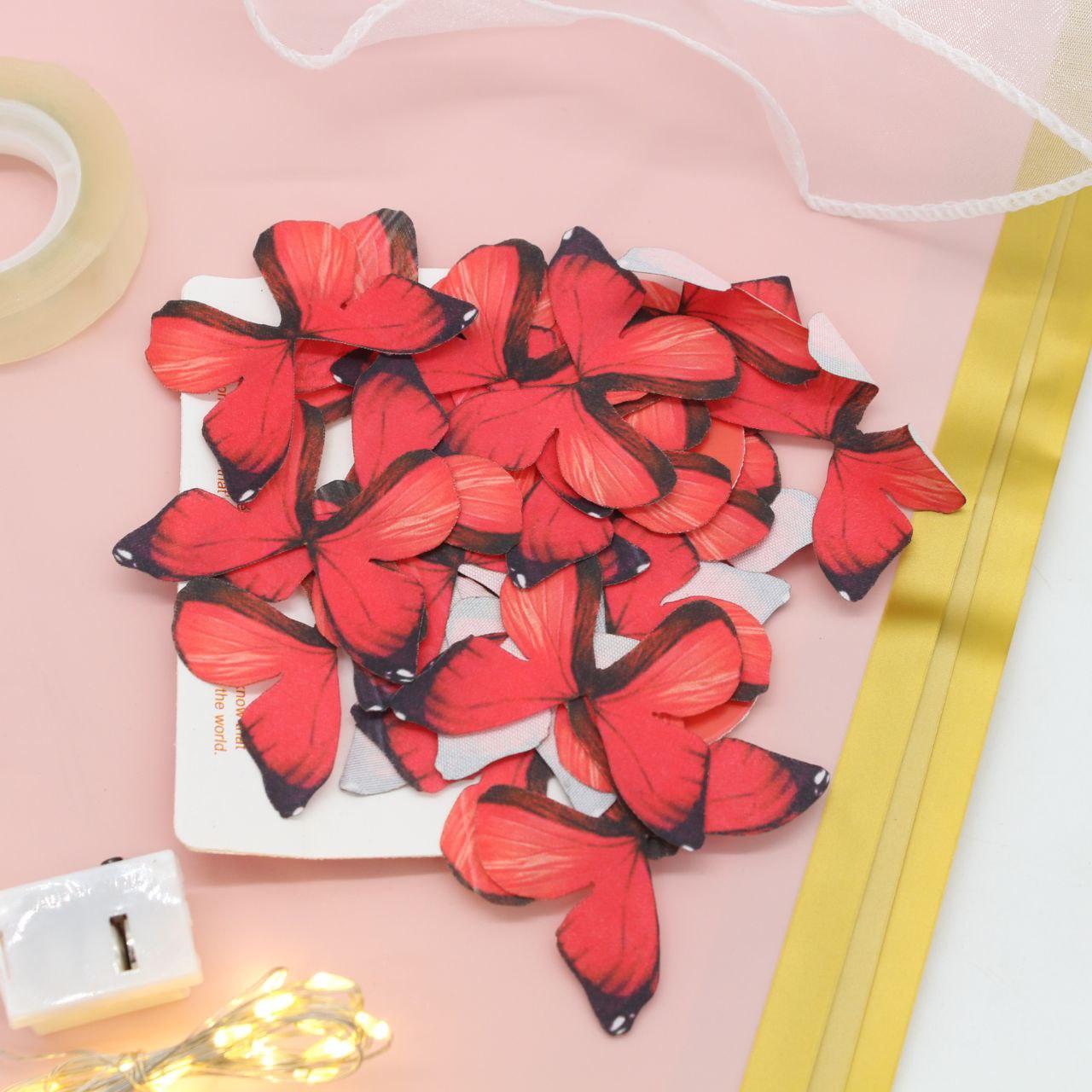 Букет з метеликів з підсвічуванням, від батарейок, Червоний / Букет з метеликами / Подарунок дівчині