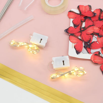 Букет з метеликів з підсвічуванням, від батарейок, Червоний / Букет з метеликами / Подарунок дівчині