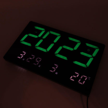 Настінний годинник з термометром (23×16×3cм), від USB, 3308 / Годинник на стіну / Електронний годинник