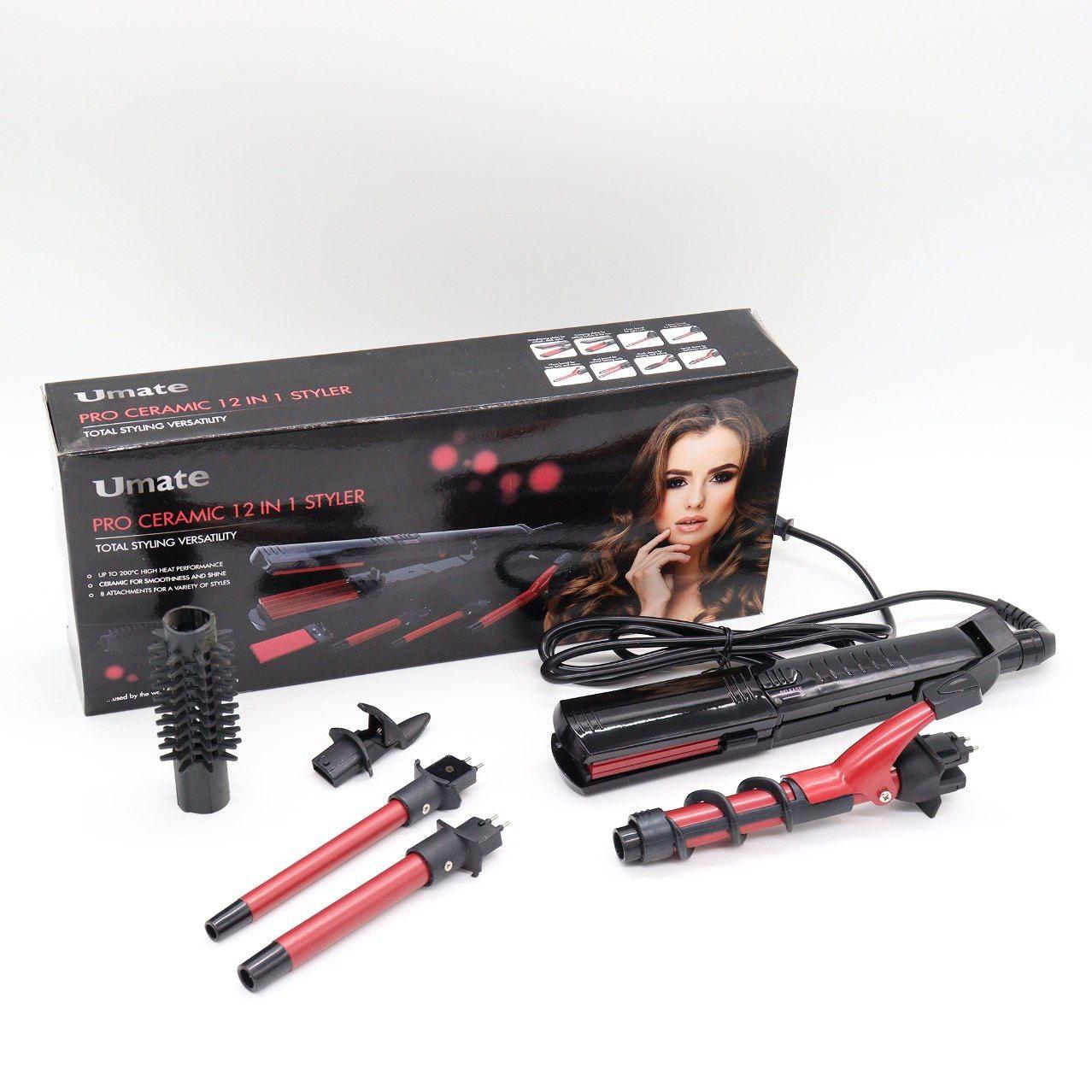 Мультистайлер для укладання волосся 12в1 Umate Pro Ceramic, 25Вт / Плойка для завивки локонів
