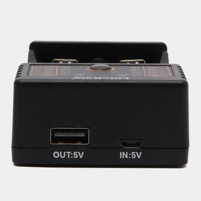 Зарядний пристрій для 2 акумуляторів, LiitoKala Lii-202, з USB / Зарядка для батарей з функцією повербанка