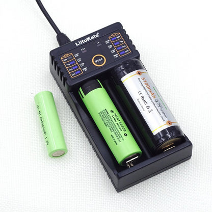 Зарядний пристрій для 2 акумуляторів, LiitoKala Lii-202, з USB / Зарядка для батарей з функцією повербанка