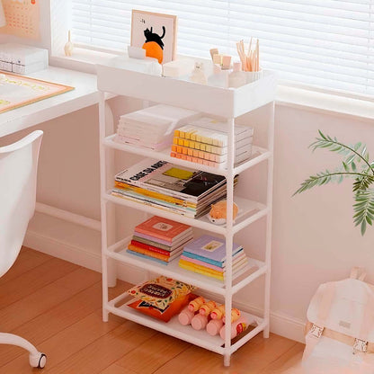 Полка-етажерка на 5 ярусів (98×38×21см), SKLM-15 / Стелаж-етажерка з полицями / Етажерка в ванну