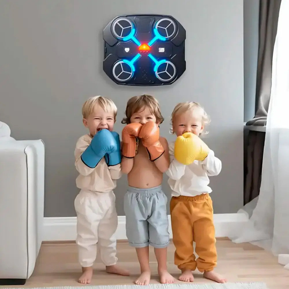 Музичний тренажер для боксу з рукавичками від USB, 32×27см / Музичний боксерський тренажер