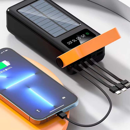 Повербанк 50000мАч на сонячній батареї з перехідниками, YM-635CX, Чорний / Зовнішній акумулятор / Павербанк
