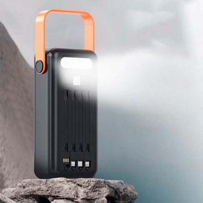 Повербанк 50000мАч на сонячній батареї з перехідниками, YM-635CX, Чорний / Зовнішній акумулятор / Павербанк