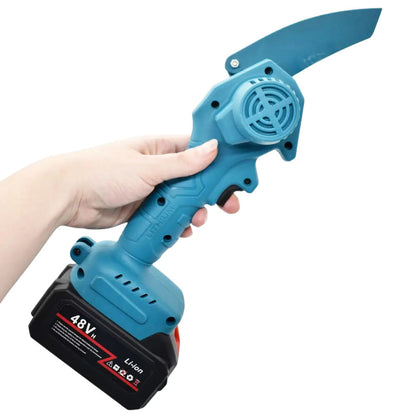 Акумуляторна міні пила 6" + 2 акумулятори 48В, в кейсі / Пила ланцюгова для саду / Електропила на акумуляторі