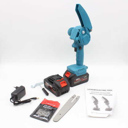 Акумуляторна міні пила 6" + 2 акумулятори 48В, в кейсі / Пила ланцюгова для саду / Електропила на акумуляторі