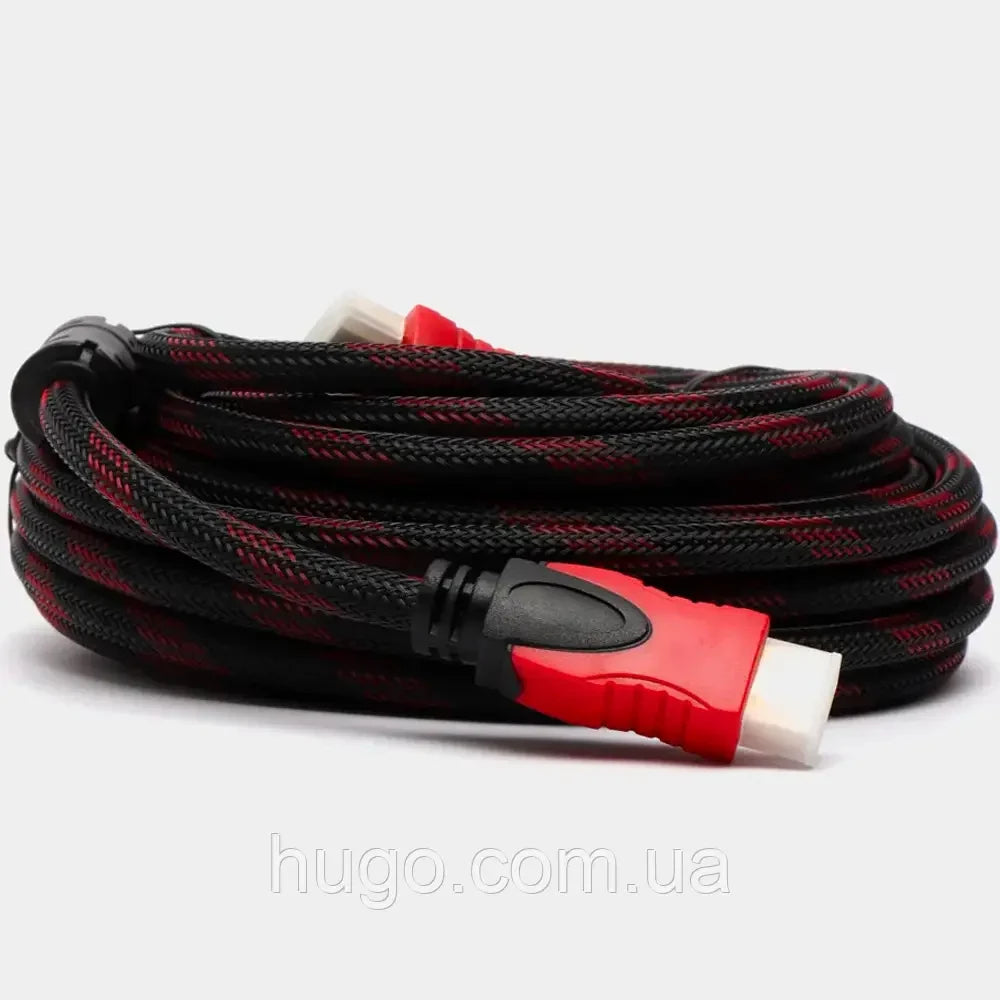Кабель HDMI-HDMI 15м, з посиленою обмоткою / Шнур для телевізора з 2 фільтрами