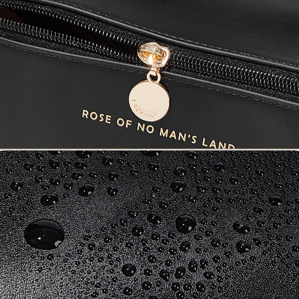 Косметичка з повним доступом з екошкіри (23,5х13х13 см), Чорна / Дорожня жіноча сумка-косметичка