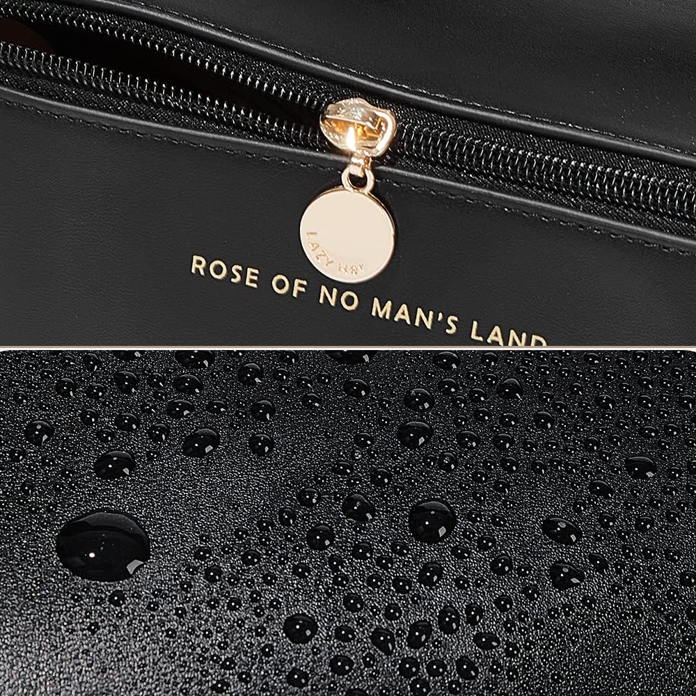 Косметичка з повним доступом з екошкіри (23,5х13х13 см), Чорна / Дорожня жіноча сумка-косметичка