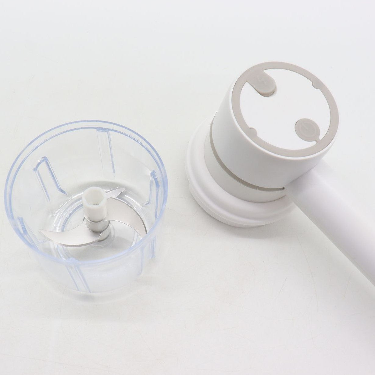 Акумуляторний міксер з 2 насадками Portable mixer, від USB, Білий / Ручний міксер / Бездротовий міксер