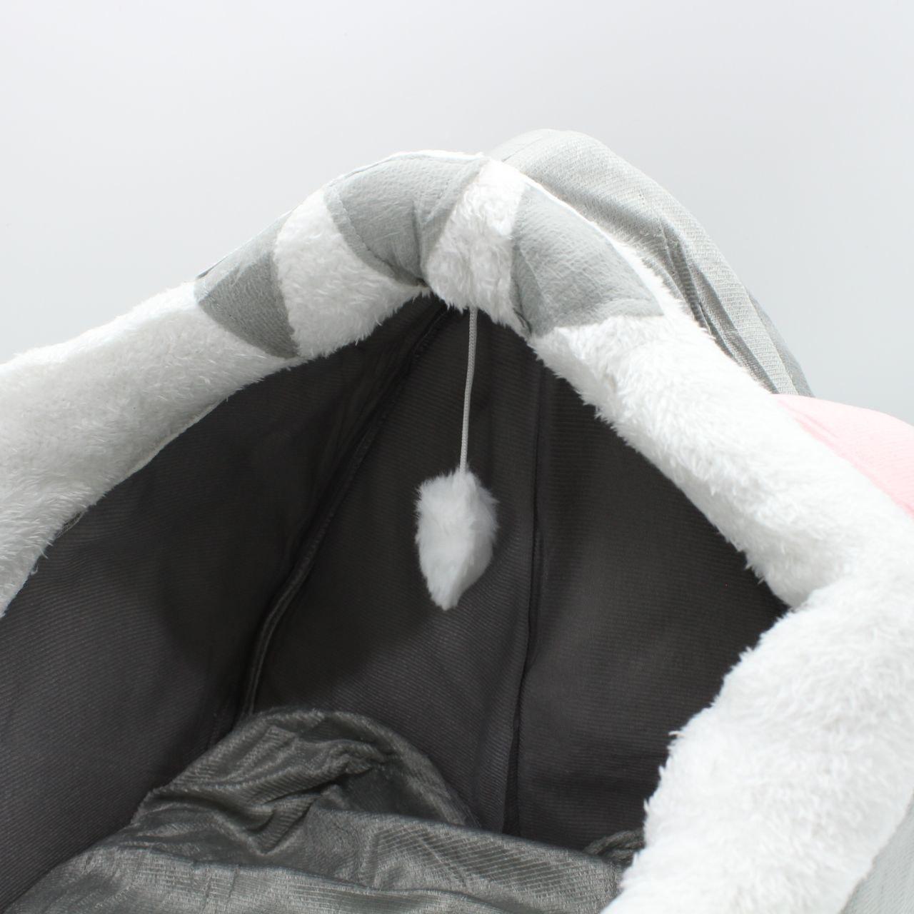 Будиночок лежанка для кота з іграшкою 40x40x32см, до 7кг / Ліжко для кота / М'яка лежанка для кота