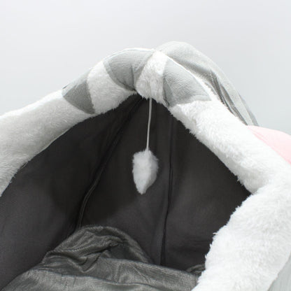 Будиночок лежанка для кота з іграшкою 40x40x32см, до 7кг / Ліжко для кота / М'яка лежанка для кота