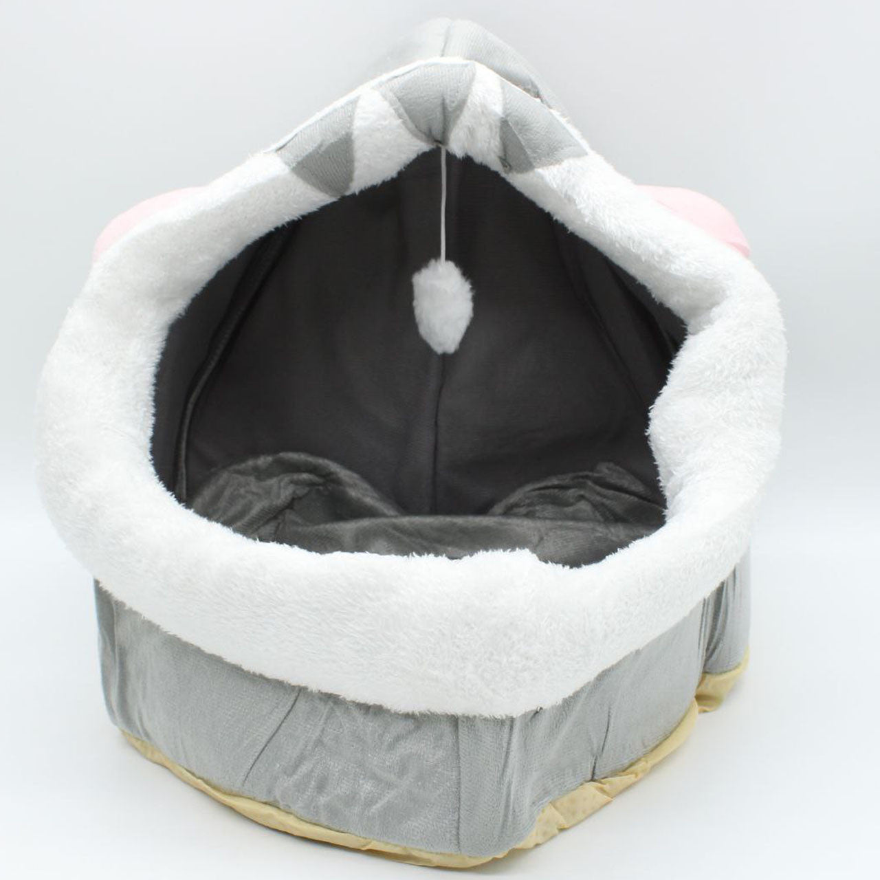 Будиночок лежанка для кота з іграшкою 40x40x32см, до 7кг / Ліжко для кота / М'яка лежанка для кота