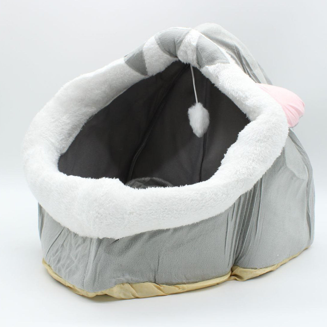 Будиночок лежанка для кота з іграшкою 40x40x32см, до 7кг / Ліжко для кота / М'яка лежанка для кота