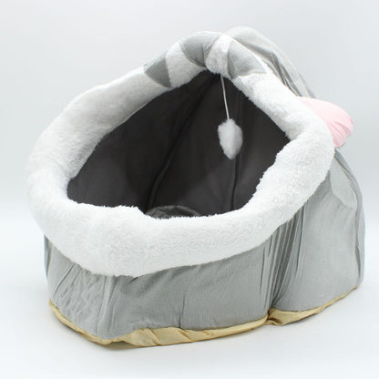 Будиночок лежанка для кота з іграшкою 40x40x32см, до 7кг / Ліжко для кота / М'яка лежанка для кота