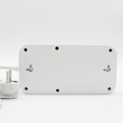 Мережевий фільтр-подовжувач 2м (3х220В+4хUSB+1хType-C), F09U, Білий / Електрична переноска з вимикачем