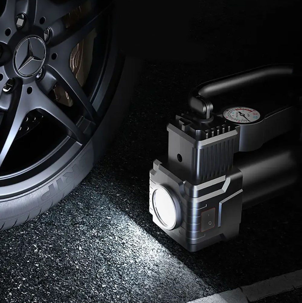 Автомобільний компресор 12В з насадками, 120 Вт / Компресор повітряний / Портативний автокомпресор