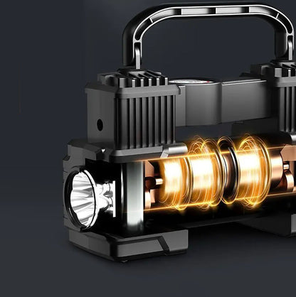 Автомобільний компресор 12В з насадками, 120 Вт / Компресор повітряний / Портативний автокомпресор