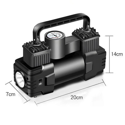 Автомобільний компресор 12В з насадками, 120 Вт / Компресор повітряний / Портативний автокомпресор