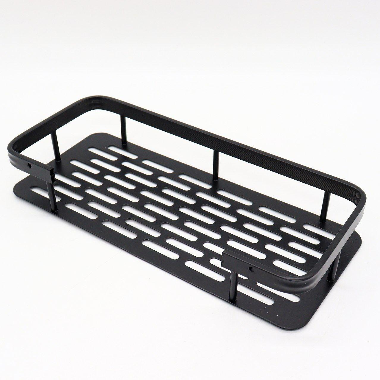 Металева полиця для ванної (30х13х4,5 см) Bathroom shelf, Чорна / Настінна полиця у ванну, кухню