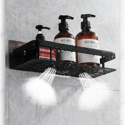 Металева полиця для ванної (30х13х4,5 см) Bathroom shelf, Чорна / Настінна полиця у ванну, кухню