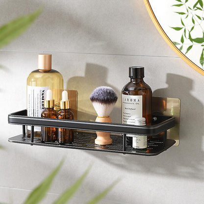 Металева полиця для ванної (30х13х4,5 см) Bathroom shelf, Чорна / Настінна полиця у ванну, кухню