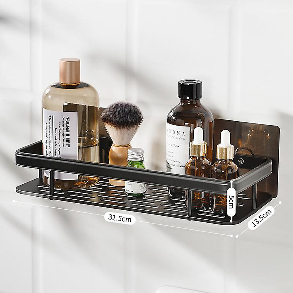 Металева полиця для ванної (30х13х4,5 см) Bathroom shelf, Чорна / Настінна полиця у ванну, кухню