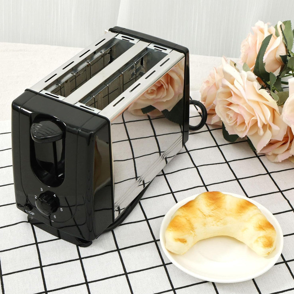 Тостер для хліба на 2 тости, 650Вт, від мережі, QLT-118B / Електричний тостер / Подвійний тостер / Тостерниця