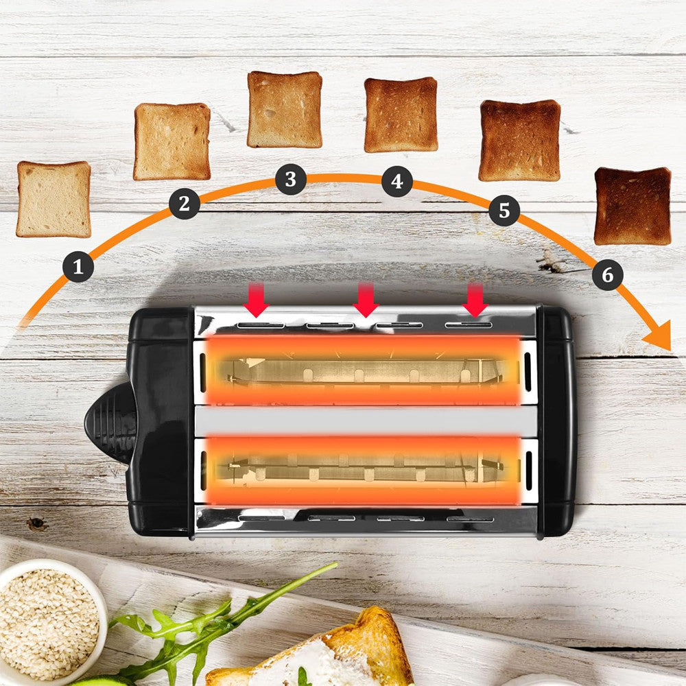 Тостер для хліба на 2 тости, 650Вт, від мережі, QLT-118B / Електричний тостер / Подвійний тостер / Тостерниця