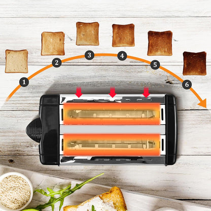 Тостер для хліба на 2 тости, 650Вт, від мережі, QLT-118B / Електричний тостер / Подвійний тостер / Тостерниця