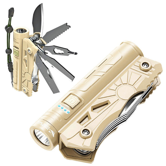 Мультитул LF-800 з ліхтарем та Power Bank 5-в-1 / Акумуляторний ліхтар-інструмент