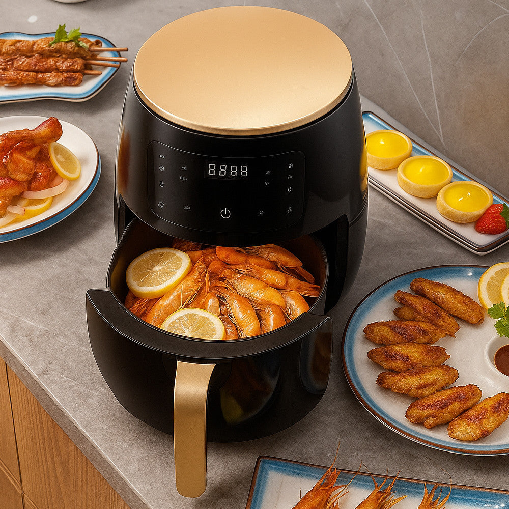 Електрична аерофритюрниця на 6л, 2400Вт / Безмасляна фритюрниця / Сенсорна мультипіч