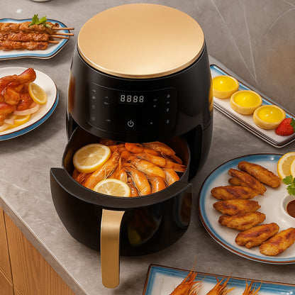 Електрична аерофритюрниця на 6л, 2400Вт / Безмасляна фритюрниця / Сенсорна мультипіч