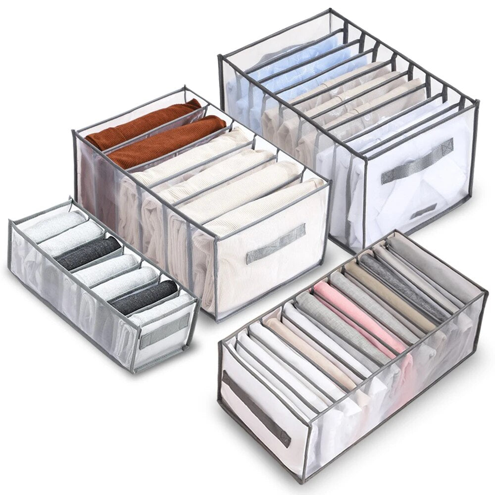 Комплект органайзерів для білизни 4шт / Органайзери для зберігання одягу / Набір органайзерів у шафу
