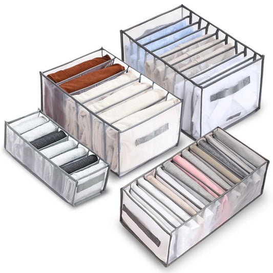 Комплект органайзерів для білизни 4шт / Органайзери для зберігання одягу / Набір органайзерів у шафу