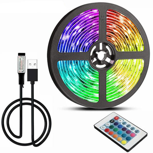 Світлодіодна стрічка з пультом 5 м, від USB, TV LED Strip CB-5050 / Силіконова самоклеюча led стрічка для тв