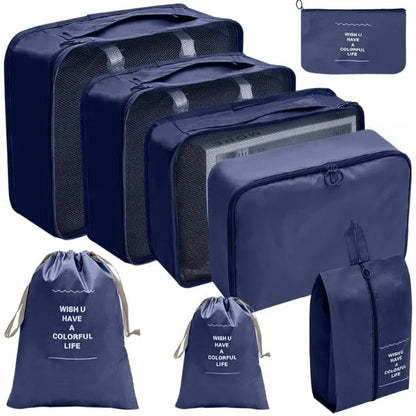 Дорожній набір органайзерів (8 шт), синій / Набір дорожніх органайзерів