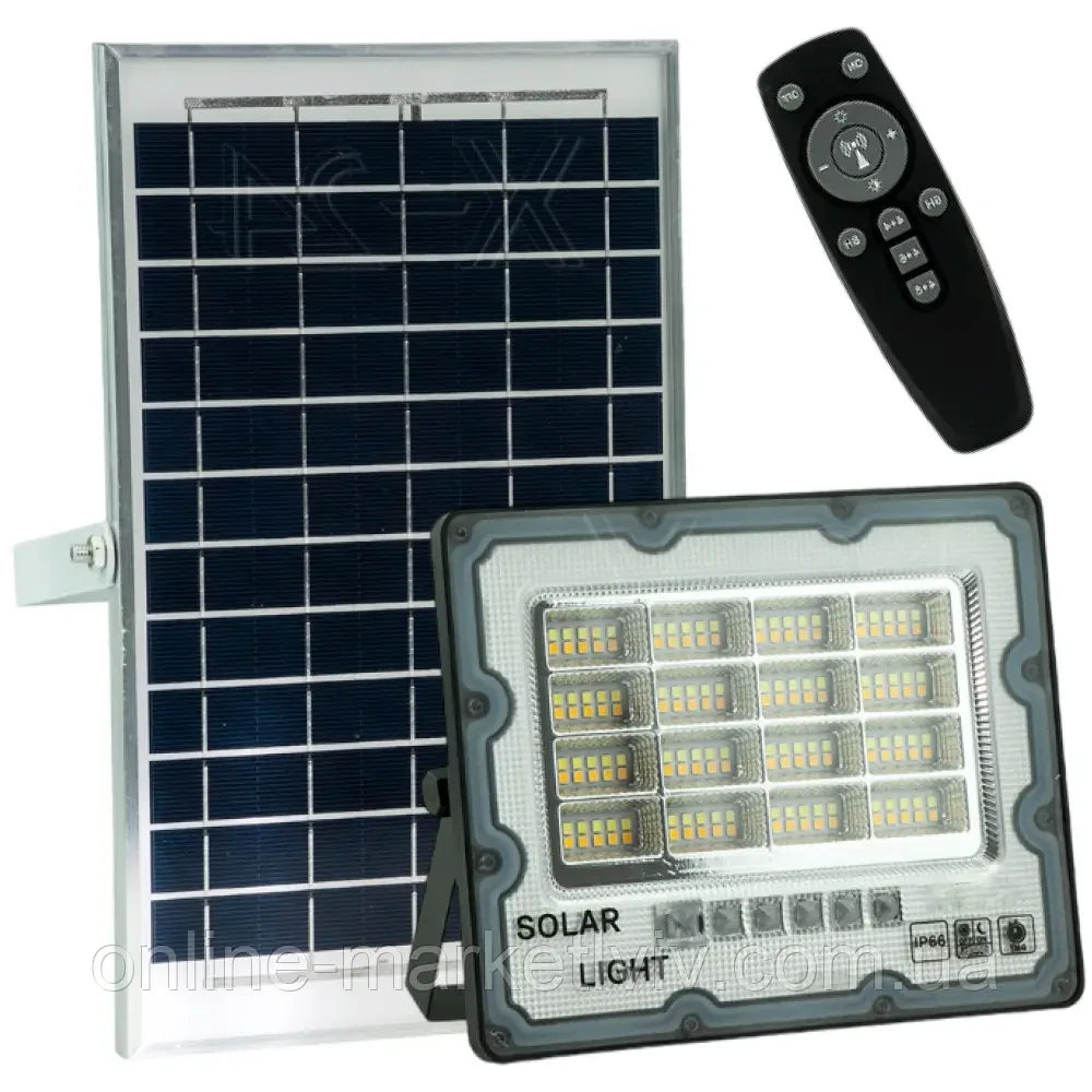 Садовий ліхтар на сонячній батареї з пультом дистанційного керування, 400Вт, JX 007 / Акумуляторний вуличний світильник
